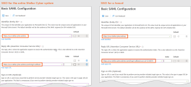 Screen captures of basic SAML configurations