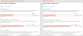 Screen captures of basic SAML configurations