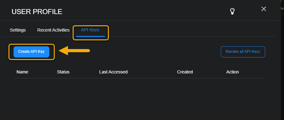 User Profile Recent Activities screen