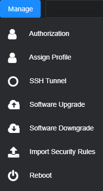 Sensor Management Menu"