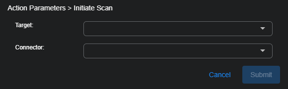 Select the image to expand and collapse it. Screen capture showing the Initiate Scan fields on the Case Response page