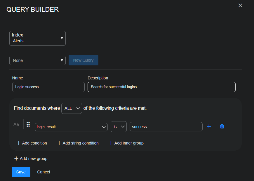 Select the image to expand and collapse it. Screen capture of the second query in the correlation query