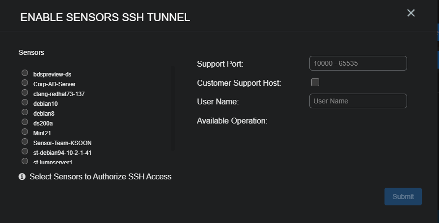 Sensor SSH Tunnel