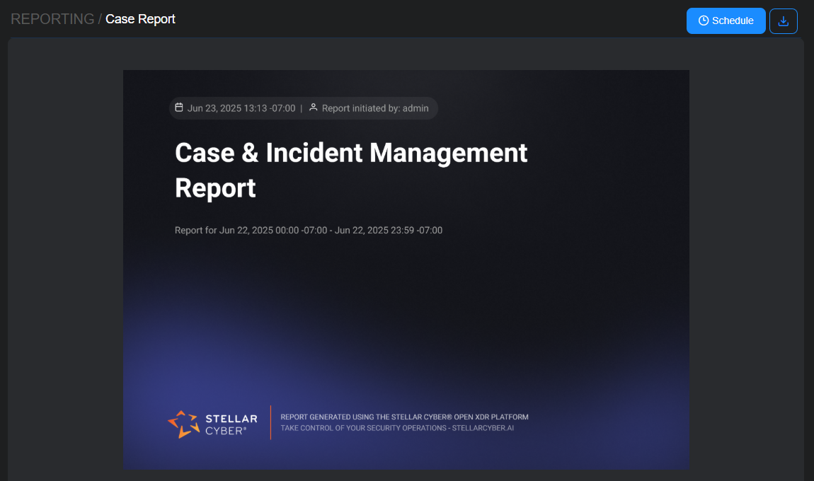 Select to expand and collapse the image. Screen capture of a generated case report