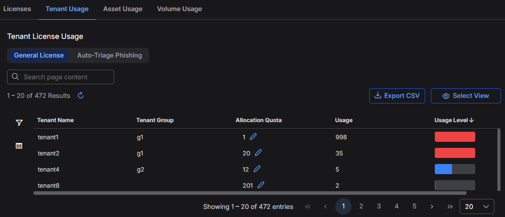 Select the image to expand and collapse it. Screen capture of the Tenant Allocation tab