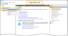 Screen capture showing two ways to access the Add Relying Party Trust Wizard
