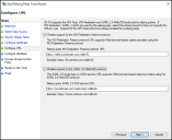Screen capture of the Configure URL page