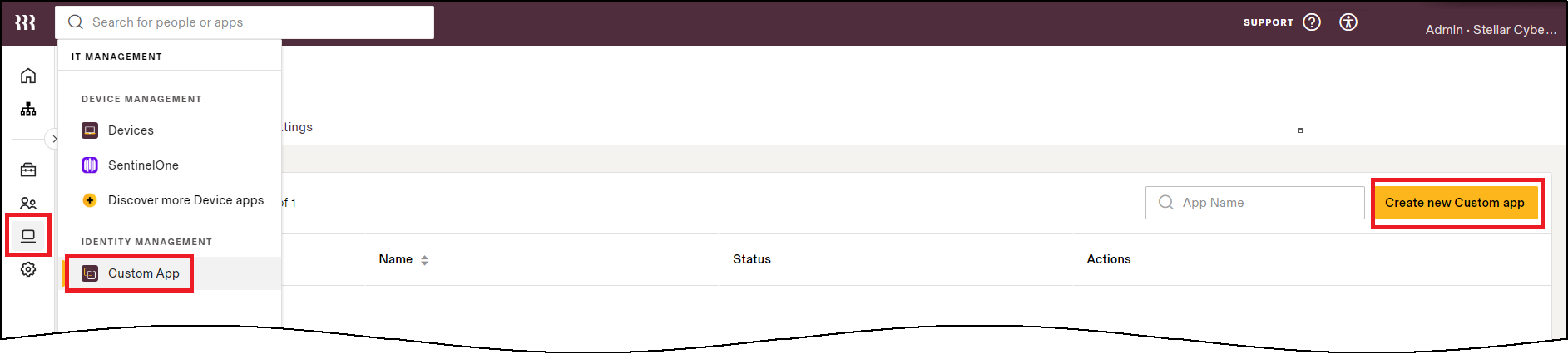 Rippling Data Manager - Create mew Custom app Screen capture of Rippling Custom app creation