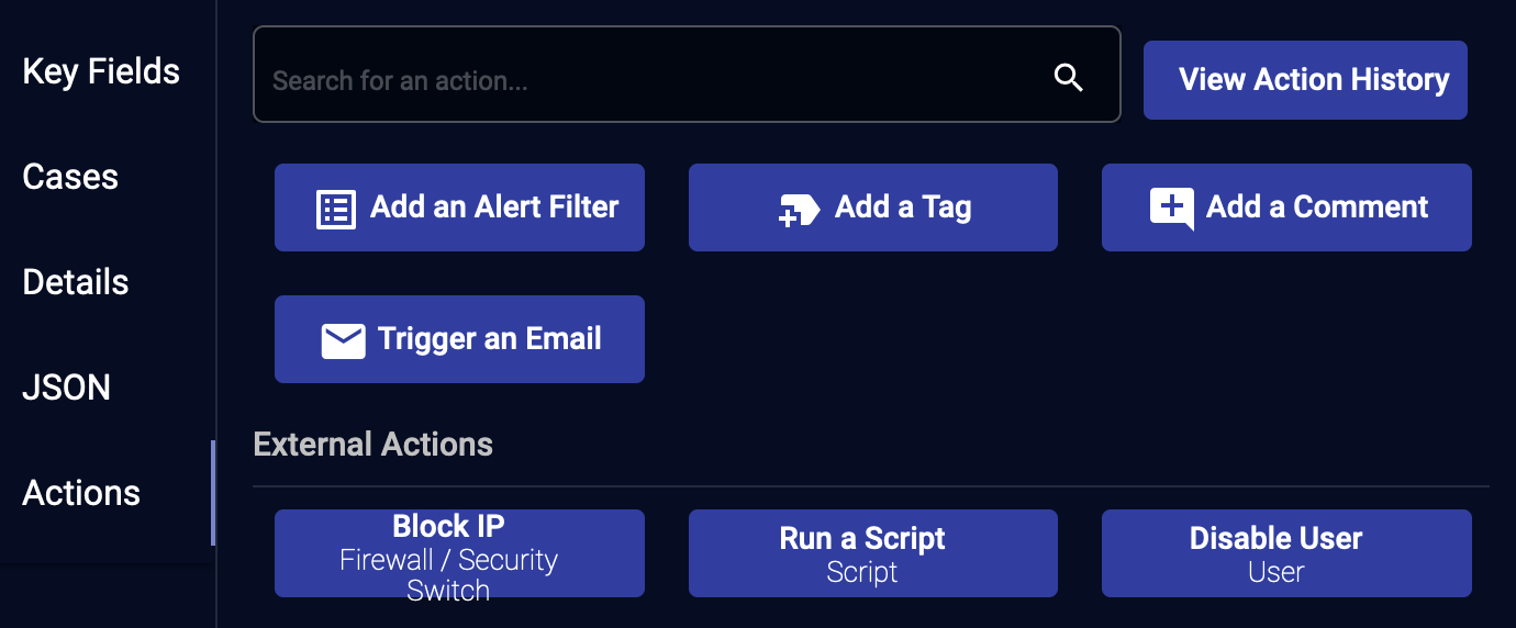 Select to expand image Screen capture of "Add an Alert Filter" under the Actions tab