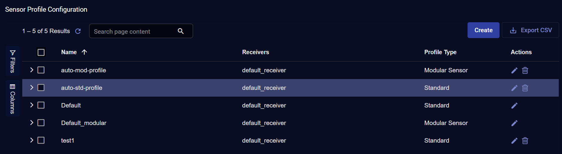 Configuring Sensor Profiles