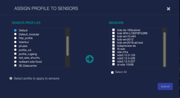 Sensor Assign Profile