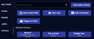 Screen capture of "Add an Alert Filter" under the Actions tab