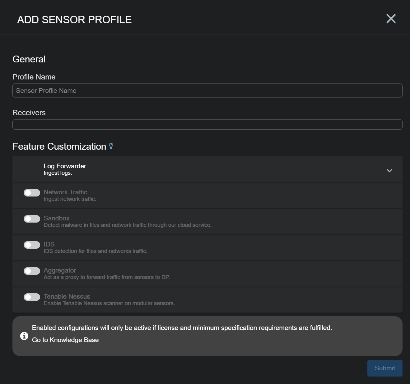 Add Sensor Profile