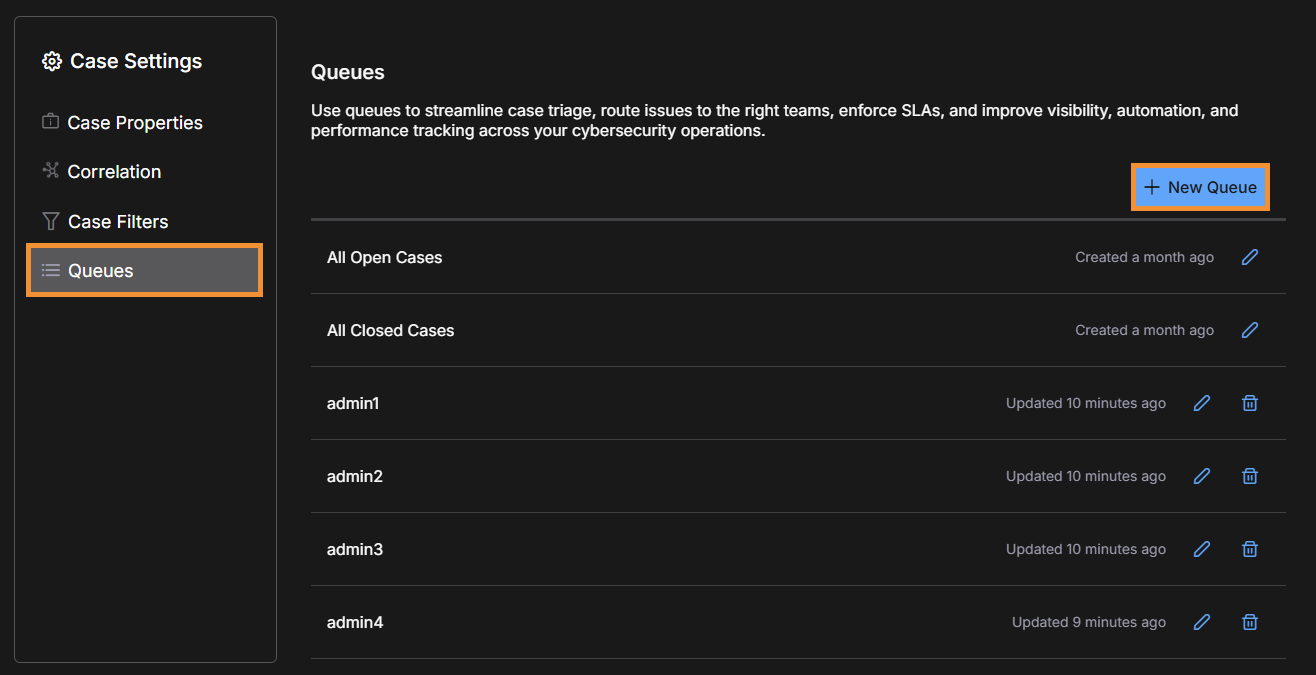 Select the image to expand and collapse it. Screen capturine showing the + New Queue
