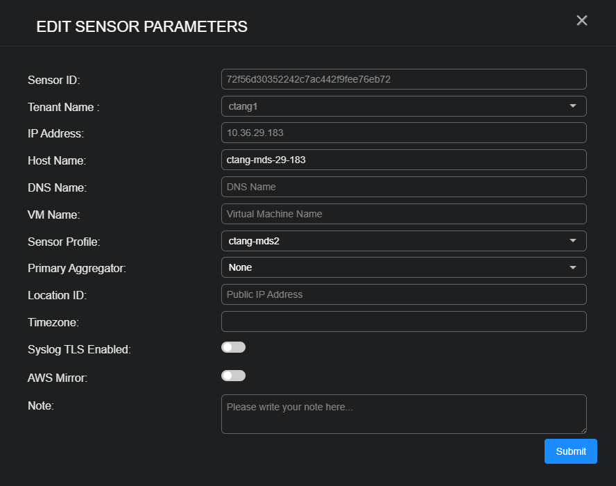 Data Sensor Edit